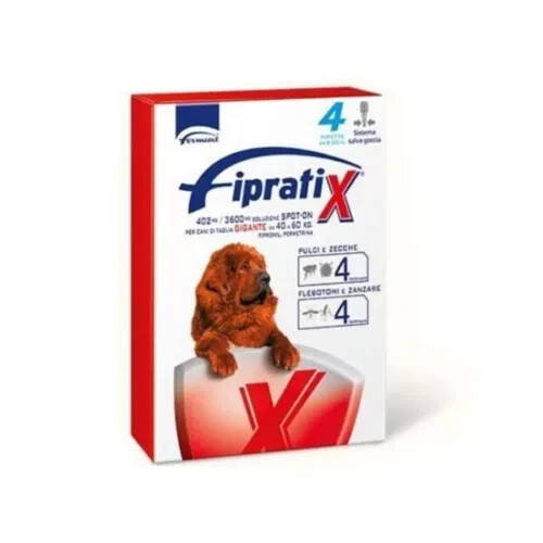FIPRATIX Cane 40-60 kg PIPETTE ANTIPARASSITARIO ANTIPULCI Pulci-zecche-flebotomi