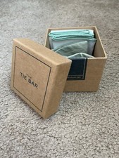 Tie Bar Green Linen Bow Tie w/ White Pocket Square