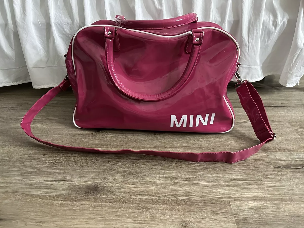 BMW Mini Cooper Hot Pink Patent Duffel Gym Travel Overnight Bag Large