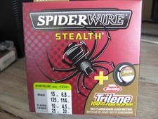 SpiderWire Stealth HVY Braid Fishing Line 15 LB 125 YDs  25 YDs Fluoro Leader
