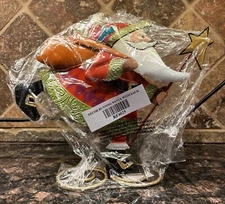 Santa Christmas Metal Ornament Holiday Decor Running Santa NEW