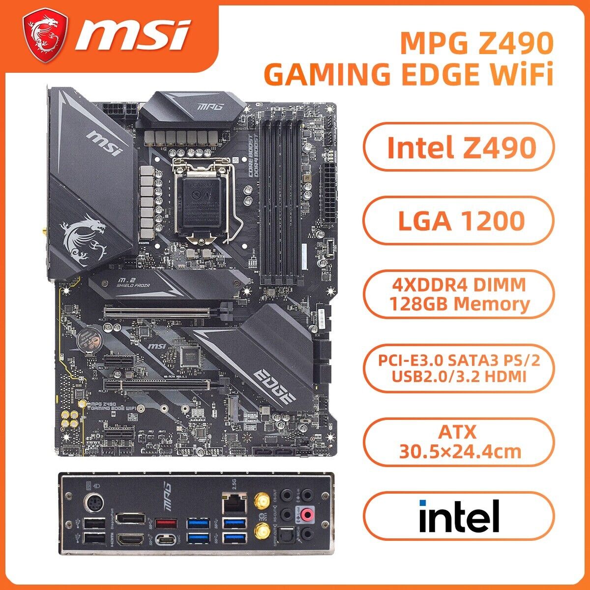 Carte Mère MSI MPG Z490 Gaming Edge Wifi (Intel LGA 1200)