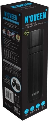 N'OVEEN TB720 BOTTIGLIA TERMICA 700ml THERMOS CALDO FREDDO GRIGIO DOPPIA PARETE - Foto 6 di 6