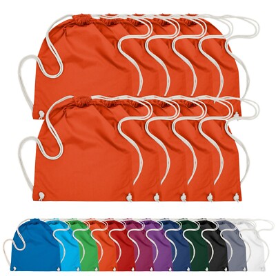 10er PACK Baumwoll Turnbeutel Sportbeutel Zuziehbeutel Sack Schuhbeutel Rucksack