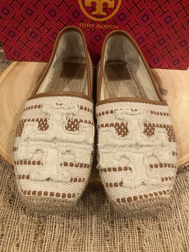 TORY BURCH Shaw ESPADRILLE Canvas and Jute SLIP ON Flat Loafers - WOMEN’S 7.5 US - Picture 2 of 15