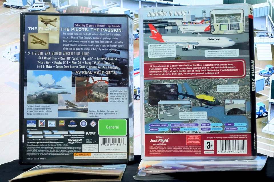 Microsoft Flight Sim 2004 + Traffic 2005 Expac Retro PC Game Lot [CIB Complete] - Image 4 of 4