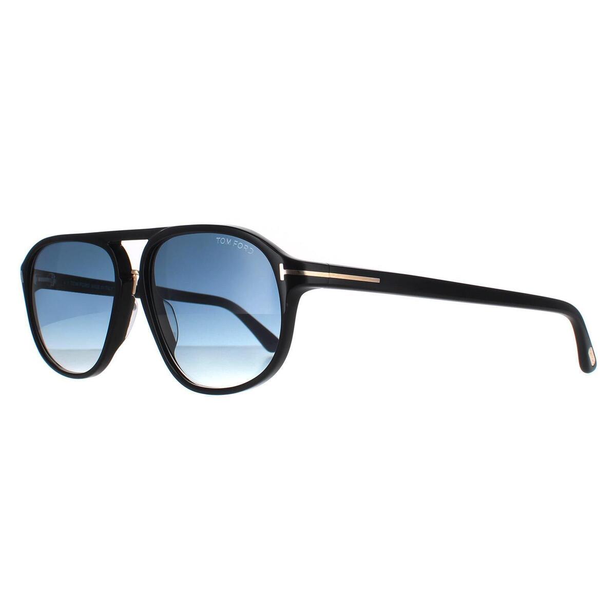 Tom Ford Sunglasses 0447 Jacob 01P Shiny Black Blue Gradient Tom Ford Sunglasses 0447 Jacob 01P Shiny Black Blue Gradient