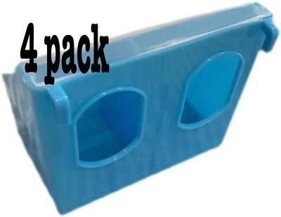 RABBITNIPPLESCOM 4 Pack of 2 HOLE PLASTIC QUAIL FEEDERS PIGEON DOVE BIRD OUTSIDE OF CAGE