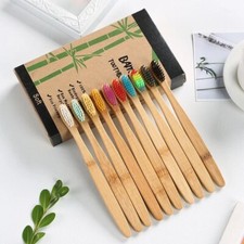 Bamboo Toothbrush 10 PCS Wooden Toothbrushes Organic Wood Natural Eco Friendly