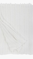 NEW 195 Pom Pom At Home Camille Oversize Cotton Throw Blanket White 60" x 90"