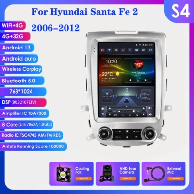 For Hyundai Santa Fe 2 8Core Android 4+32G Car GPS Radio Stereo Carplay WIFI MP5