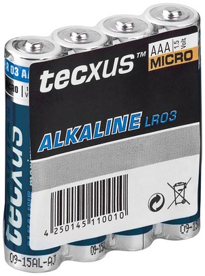 Tecxus AAA Alkaline Batterien – 1200mAh, LR03, 1,5V, Haltbar Bis 2030, 2/3 AAA