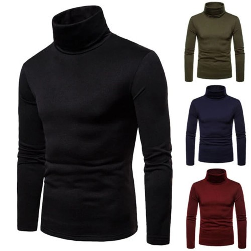 Maglione Uomo Invernale Autunno Girocollo Manica Lunga Tinta Unita Elasticizzato Kintted - Foto 19 di 28
