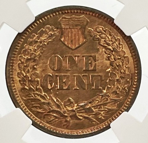 1864 BRONZE US INDIAN HEAD CENT COIN NGC MINT STATE 64+ RED BROWN - Picture 3 of 4