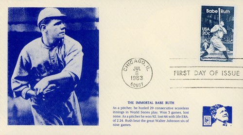 US 2046 FDC Babe Ruth Pitcher Namake