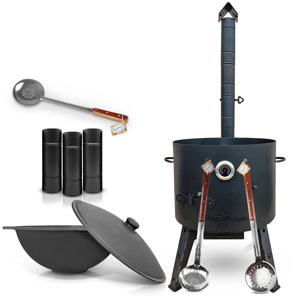 Feuerofen Utschak Ø 49 cm. mit Gusseisen Kazan 22 L Kasan Казан Учак Учаг Uchag