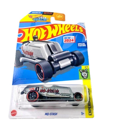 HOT WHEELS 2024 MO-STASH METALFLAKE GREY 73/250 HTD64 LET'S RACE NETFLIX SHOW