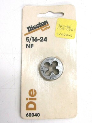 NEW! DISSTON 5/16-24 NF ROUND THREADING DIE, 60040
