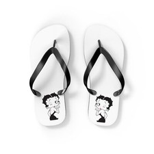 BETTY BOOP Red Lips Kiss White Flip Flops