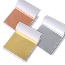 300PCS Imitation Gold Leaf Sheets Gold Silver  Rose Gold for Art  Resin