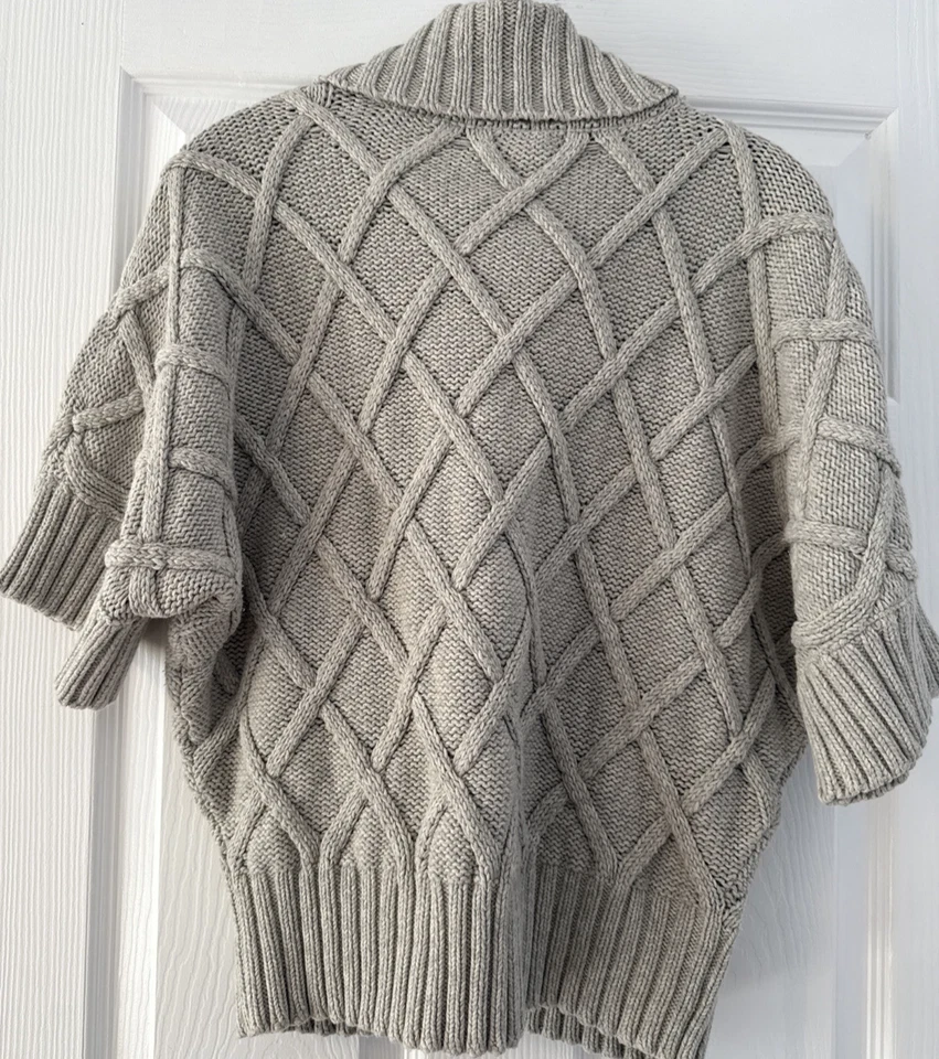 Leo & Nicole короткий рукав кабель вязаный свитер водолазка пуловер женский размер M - Изображение 2 из 3