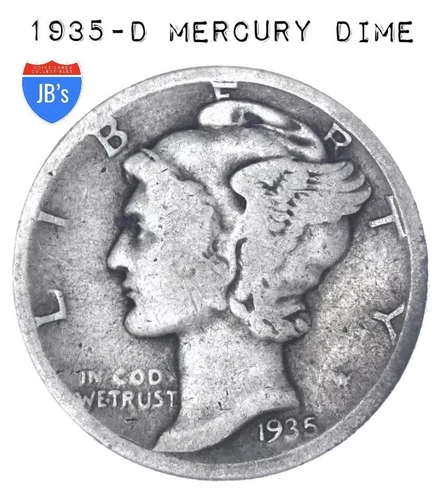 1935 D Mercury Dime 90% SILVER Good G *JB's Coins*