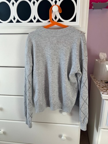 Abercrombie & Fitch Girl's Cardian size 11/12 Light Grey - Picture 3 of 4