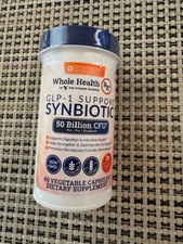 WHOLE HEALTH GLP-1 Support Fiber Synbiotic Probiotic 50 Billion CFUs 60 Caps