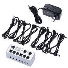Mosky 8 Output Guitar Pedal Power Supply Station USA Adapter LED for 9V 12V