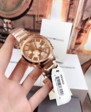 Image of EMPORIO ARMANI MENS WATCH AR2452 STAINLESS STEEL ROSE GOLD DIAL AUTHENTIC