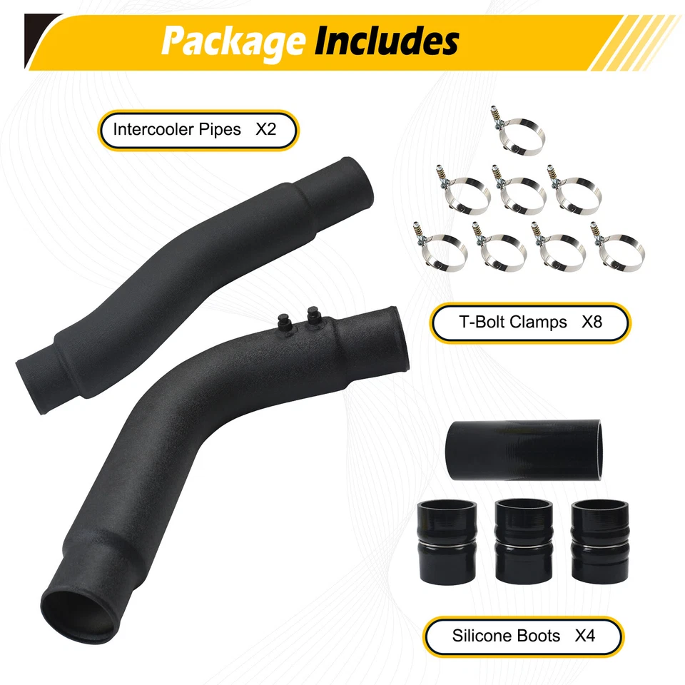 黑色不锈钢 5.9L 中冷管适用于 2003 - 2007 道奇 Ram 康明斯柴油 — 第 2/4 张图片