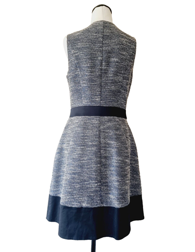 CUE IN THE CITY Full Zip Sleeveless Dress SIZE 8 CITC blue metallic thread - Picture 6 of 6