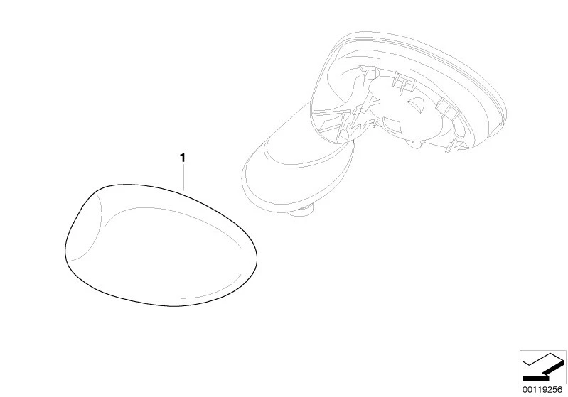 MINI Genuine Left Nearside Mirror Cover Chrome Fits R52 R50 R53 51167123295