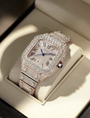 DAYAND NIGHT Fashionable Luxury Diamond Wrist Watch, Elegant Luxury Rose Gold