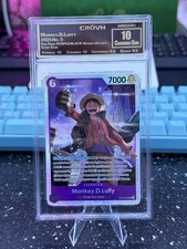 Bandai One Piece Monkey D. Luffy ST26-005 Super Rare Crown Gem 10 Graded Card