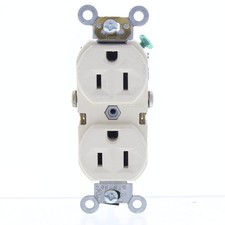 Leviton BR15-A Almond Straight Blade Duplex Receptacle Outlet 5-15 15A Scratched