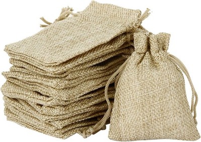 100 Stück Kleine Jutebeutel - Konfetti, Geschenk & Süßigkeiten (tragbar)