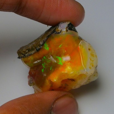 Ethiopian Oil Opal Specimen  55.15  cts Natural Rough Gemstone - Fire Opal Roug