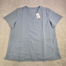 Figs Casma Three Pocket Scrub Top Women's XXL PO3130 Blue Dental Medical Vet NWT