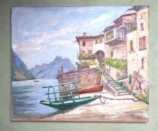 Gandria am Lago di Lugano, Schweiz, Mahler Hans-Werner Matern vor Ort von 1957