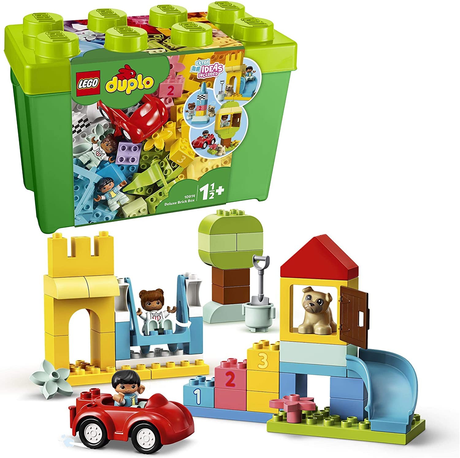 LEGO DUPLO 10914 La boîte de briques deluxe avec 85 pièces colorées pour éveiller les bébés