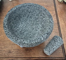 Molcajete Large Lava Stone Mortar and Pestle)