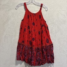 Intimately Free People Women's Talk to Me Trapeze Dress Red Tiered Size XS Boho