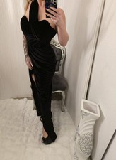 Kleid Abendkleid schleppe hochzeit abschluss luxus SchleierSchlitz cut out...