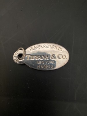 Tiffany & Co. Return To Oval Dog Tag Anhänger Silber Charm für Armband Halskette