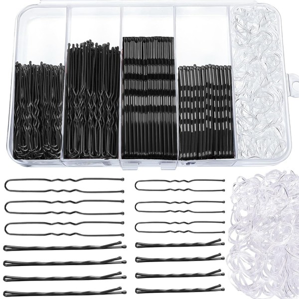 300 StüCk Haarnadeln Bobby Pins Schwarz Set, Metal Haarklammern Damen | 100-image