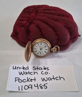 United States Pocket Watch C.E.C.C.O  1109485 Gold Tone Red Claim Shell Case