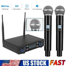 Cordless 2 Channel UHF Wireless Dual Microphone Professional Handheld Mic System