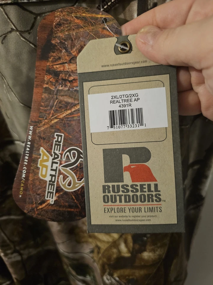 Russell Outdoors NWT Pants Mens Realtree AP Hunting Camo Deer Side Zip Size 2XL - Image 4 of 4