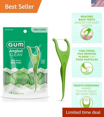 Compact Angled Dental Floss Picks - 75 Count for Fresh Breath & Healthy Gums